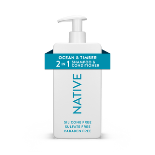 Front of Ocean & Timber Moisturizing 2-in-1 Shampoo and Conditioner bottle