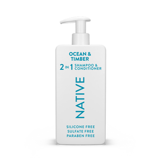 Front of Ocean & Timber Moisturizing 2-in-1 Shampoo and Conditioner bottle