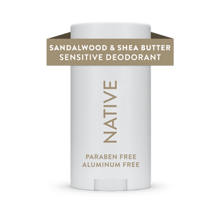 Native Sandalwood & Shea Butter sensitive deodorant, aluminum-free and paraben-free, 2.65 oz stick